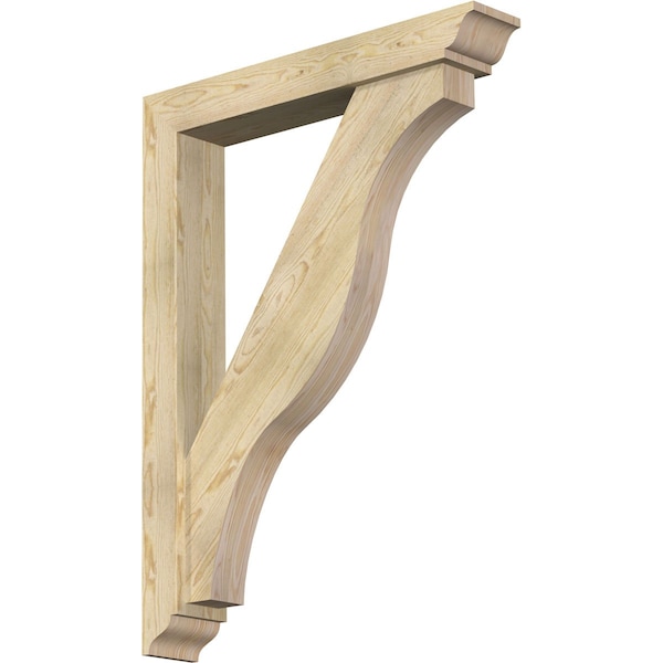 Ekena Millwork Funston Traditional Rough Sawn Bracket w/ Offset Brace, Douglas Fir, 6"W x 36"D x 48"H BKT0604X36X48FST01RDF - main